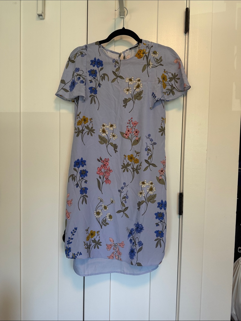 J. Crew Lilac Floral Mini Dress with Multicolor Blooms